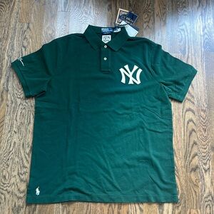 NWT Polo by Ralph Lauren Dark Green Polo with White NY Logo Size Large
